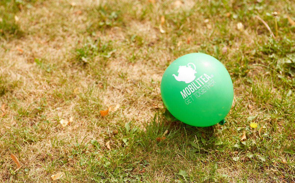 Luftballon mit Mobilitea-Logo