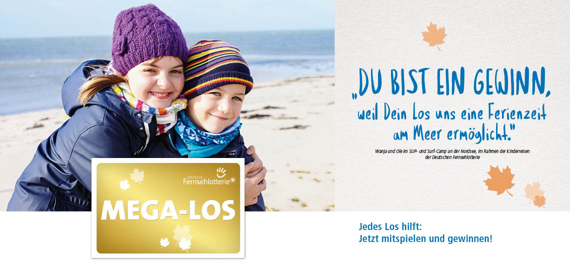 Kinder am Strand und MEGA-LOS