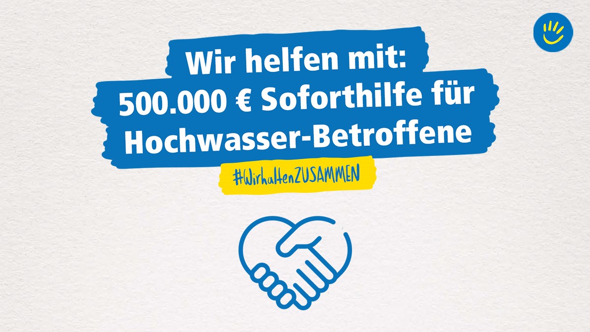 Die Deutsche Fernsehlotterie spendet 500.000 Euro für die "Aktion Deutschland Hilft".